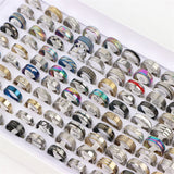 100Pcs Stainless Steel Rings 