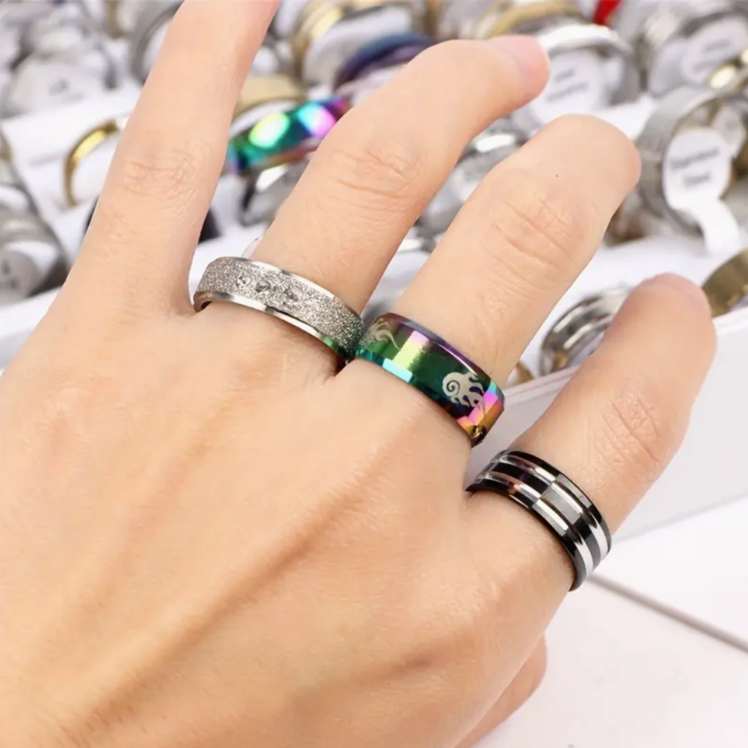 100Pcs Stainless Steel Rings